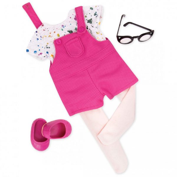 סט לבוש עם אובראול ומשקפיים