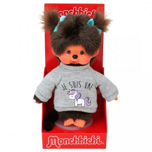 בובת מונצ'יצ'י בת עם סוודר חד-קרן 20 ס"מ