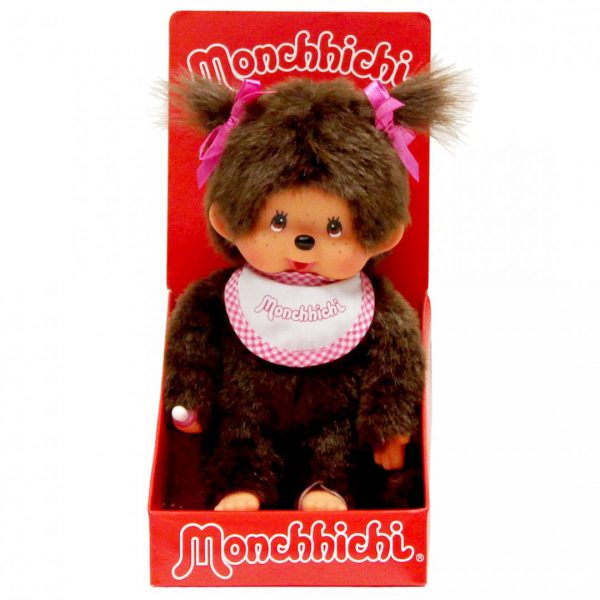 בובת מונצ'יצ'י בת עם סינר ורוד 20 ס"מ